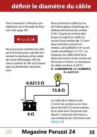 dfinir le diamtre du cble