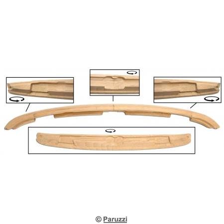 Wooden hood frame front beam