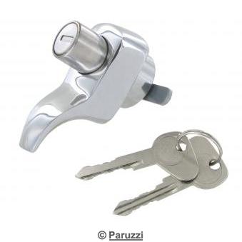 Chromed eear hatch handle with lock