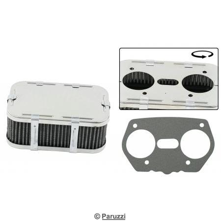 Chromed rectangular air cleaner (each)