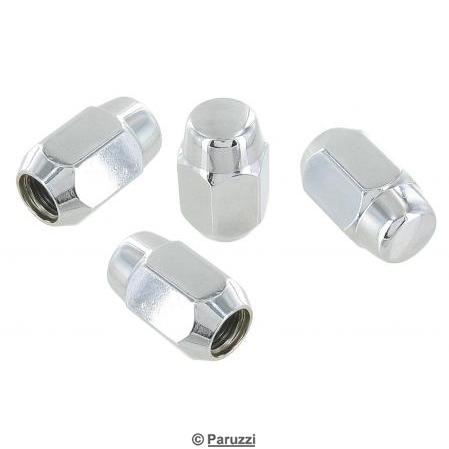 Wheel nuts chromed steel (4 pieces)