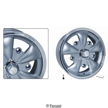 EMPI 5-spoke alumiinivanne, hopea (kpl)