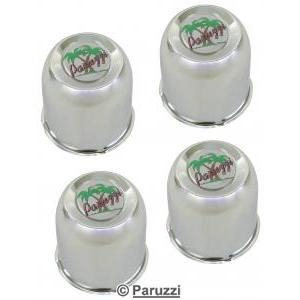 Chromed steel center caps with paruzzi emblem (4 pieces)