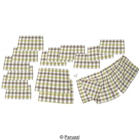 Rideaux (en 15 parties) motif  damier blanc/jaune/brun
