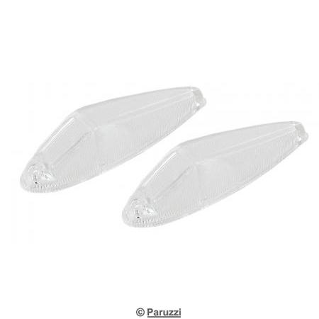 Vitres de clignotant blanches latrales, la paire
