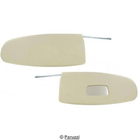 Sun visors with mirror white (per pair)