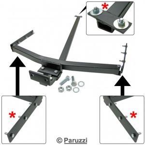 Tow bar bracket with hardware