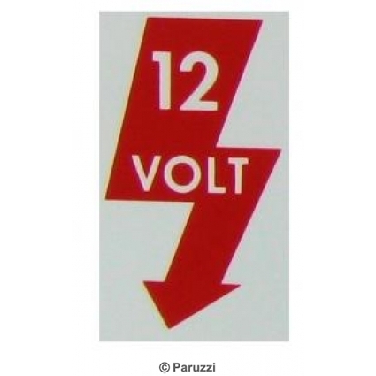 Sticker `12V` (voor op de A-stijl)
