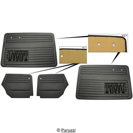 Door and rear panels black vinyl (4-part)