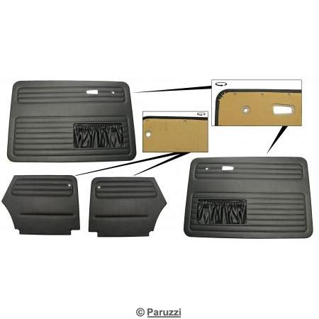 Door and rear panels black vinyl (4-part)