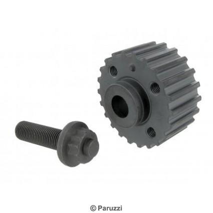 Gear pulley including 12- point mounting bolt