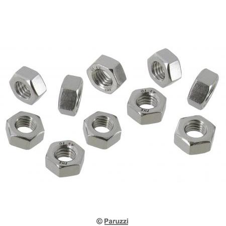 Porcas M8, hexagon em inox (10 unidades) 