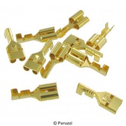 Uninsulated female spade connectors with locking barb (10 pieces)