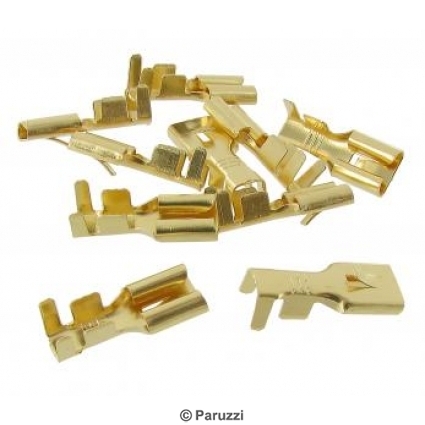 Uninsulated female spade connectors with locking barb (10 pieces)