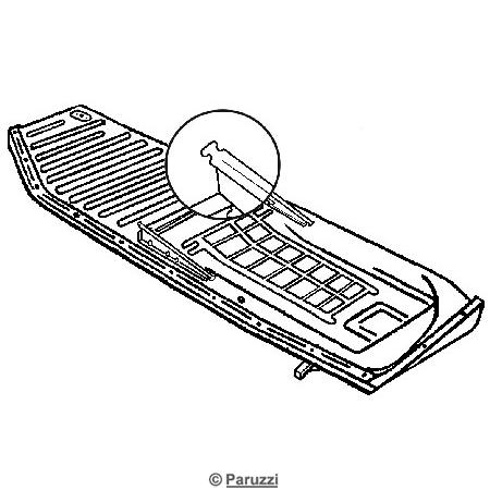 Komplett gulvplate i B-kvalitet til venstre (0,6 mm tykk)