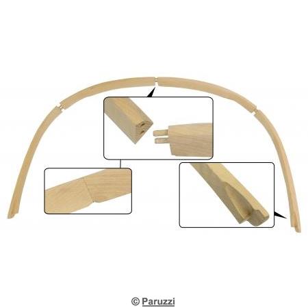 Barra de montagem da capota de madeira para descapotveis, lado traseiro (4 peas) 