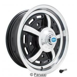 Sprintstar velg aluminium gepolijst/hoogglans zwart (per stuk)
