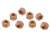 Rfrence Paruzzi: 1092 Ecrous cuivres pour chappement (lot de 8 pices)
filetage M8 x 1,25 
pour cl de 12 mm 