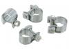 Paruzzi number: 500145 Mini hose clamps (4 pieces)
Clamping range: 10-11 mm 
Width: 10 mm 
Wrench size: 6 mm 